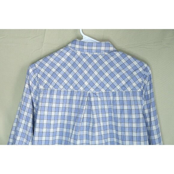Lucky Brand Button Up Flannel Shirt Men's Small Blue White Plaid Long Sleeves - Picture 5 of 9